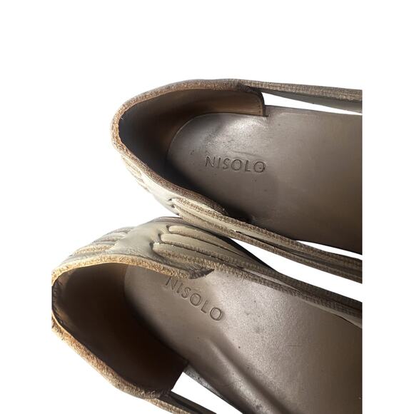 Nisolo Hurache Sandal Size 9 in Bone Cream Leather Flat - Picture 5 of 8
